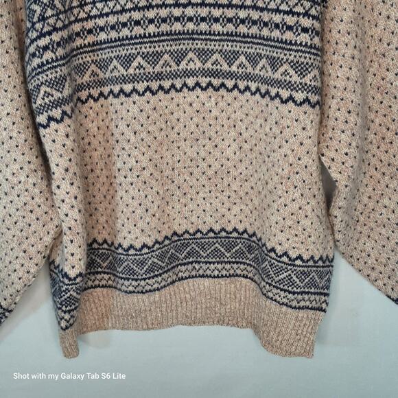 Hunt Club England Sweater Mens Large Pure Wool Nordic Style Crew Neck - Picture 3 of 10